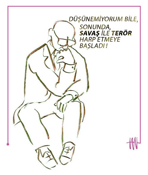 Suratkeş Tan Oralyñ karikaturalary